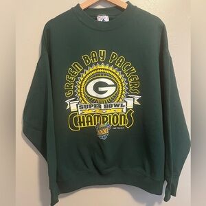 Vintage 90s Green Bay Packers Super Bowl XXXI Champions Sweatshirt XL NFL EUC!